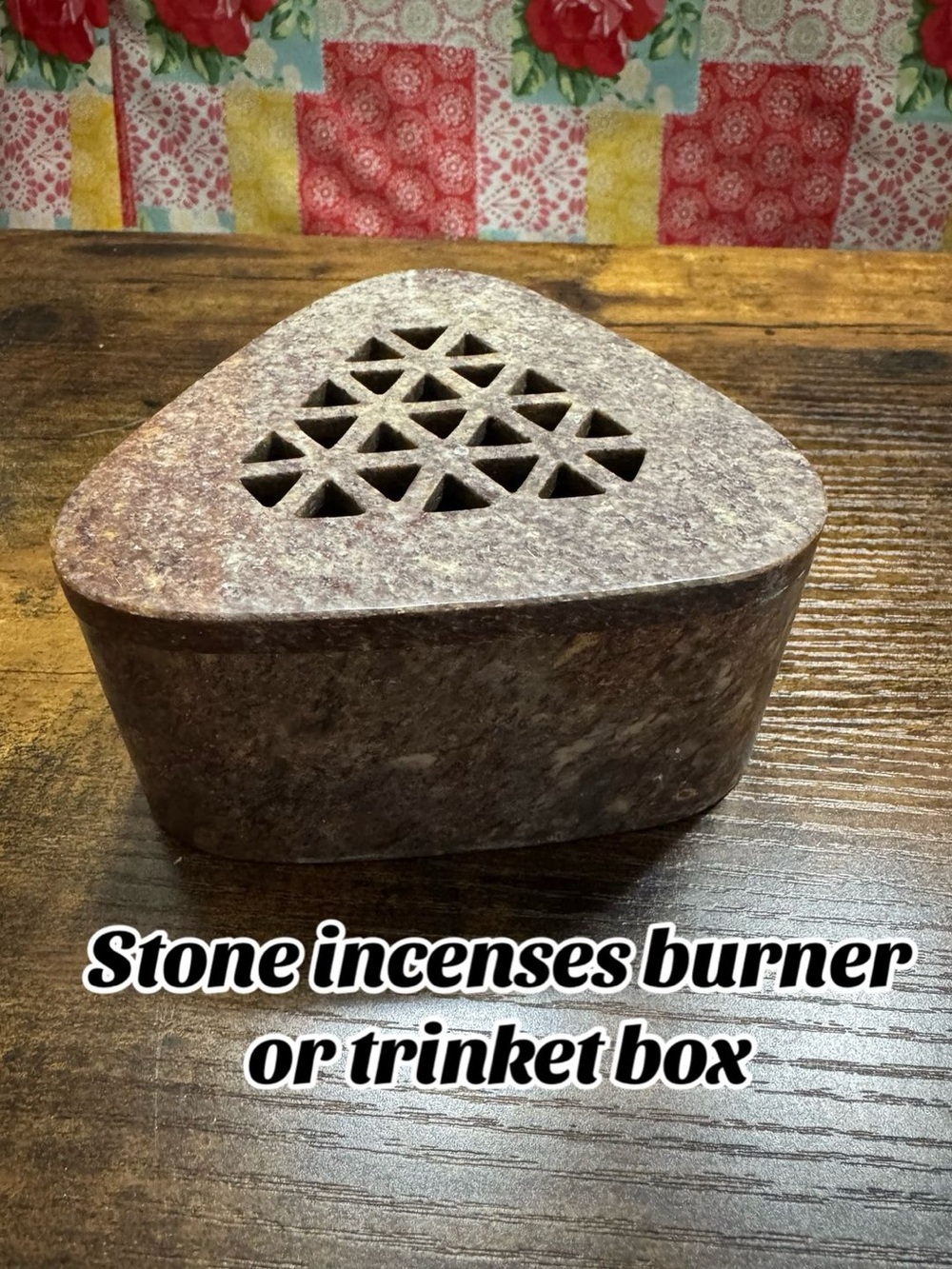Stone Incense Burner Trinket Box - Brown